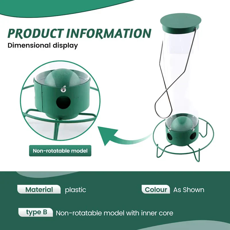 Squirrel-Proof Wild Bird Feeder | Heavy Duty Outdoor Seed Dispenser