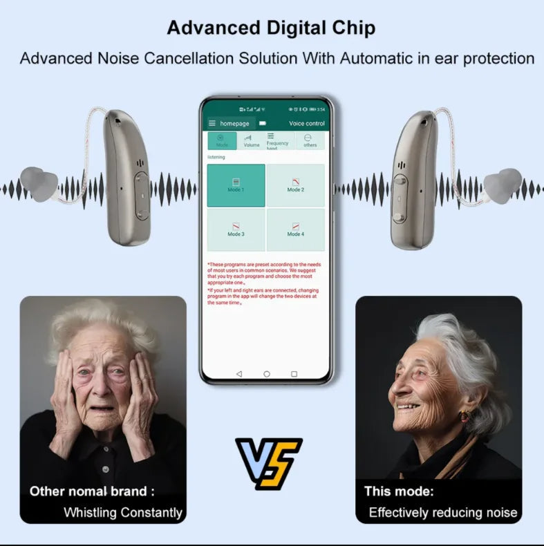 Rechargeable Bluetooth Hearing Aids | Smart App & Senior Amplifier