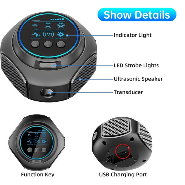 4-Speaker Ultrasonic Rat Repellent Plug-In, 3200 sq. ft. Coverage, Electronic Rodent Deterrent