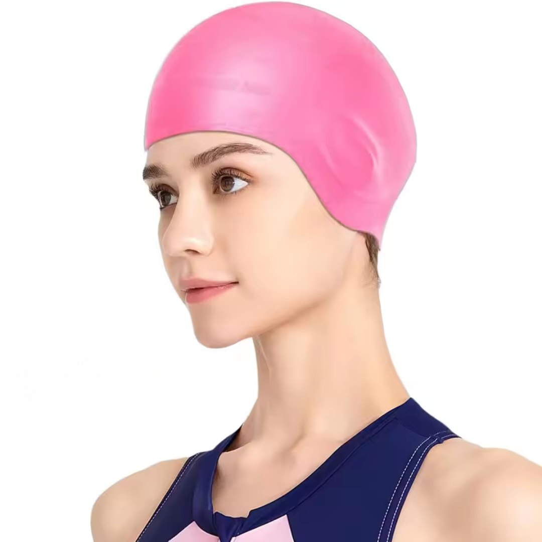 HydroFit Silicone Swim Cap with Ear Protection - Waterproof & Comfortable