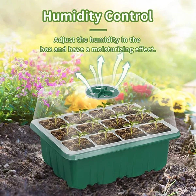 Indoor Seed Starter Trays | Full Spectrum LED Grow Light Germination Kit (5 Sets)