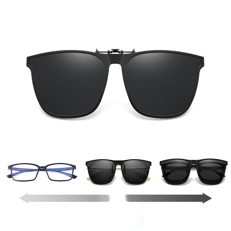 Polarized Clip-On Sunglasses | Folding Flip-Up Lenses for Prescription Glasses