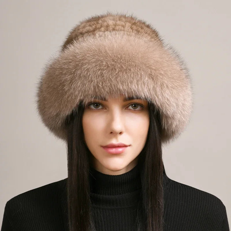 Women's Mink Fur Hat | Genuine Russian Ushanka Style Cap