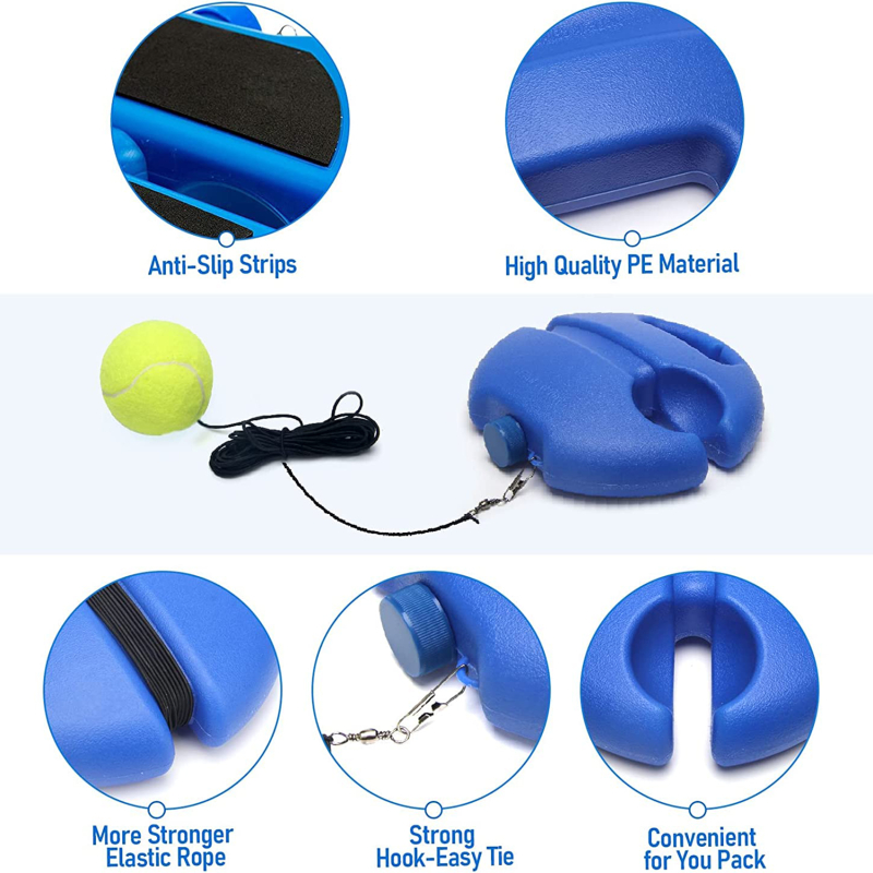 Solo Tennis Trainer Rebounder | Self-Practice Baseboard & Ball Kit
