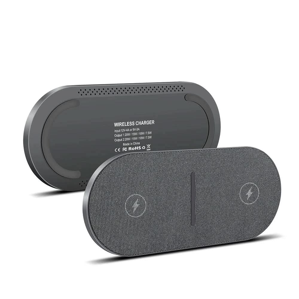 VoltNexus | High-Speed 40W Dual Wireless Charging Station with Digital LED Display