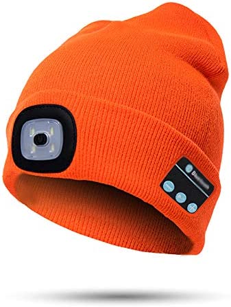 Bluetooth Beanie Hat with LED Light | Wireless Headphones & Headset