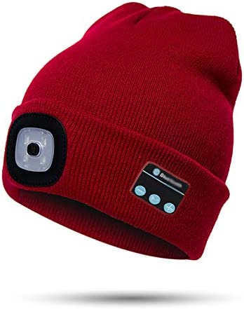 Bluetooth Beanie Hat with LED Light | Wireless Headphones & Headset