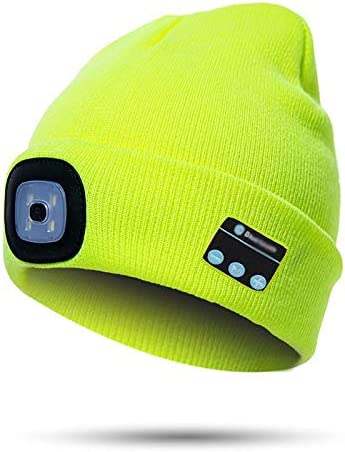 Bluetooth Beanie Hat with LED Light | Wireless Headphones & Headset