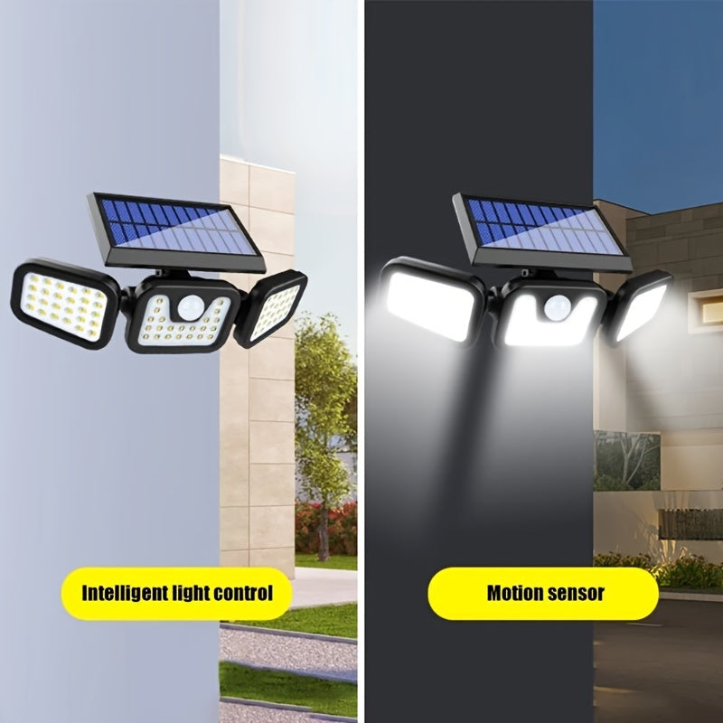 Solar Powered Motion Sensor Lights and Waterproof LED Security Floodlights