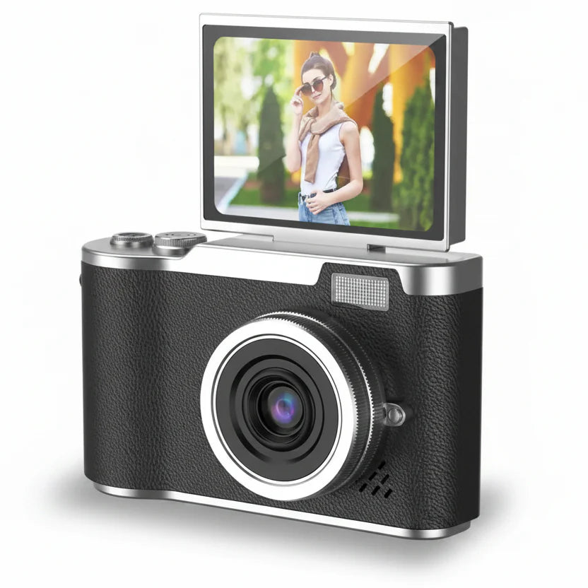 Stylish 4K Digital Camera with Flip Screen and 48MP Clarity – Sharp Photo & Video Capture for Travel and Vlogging