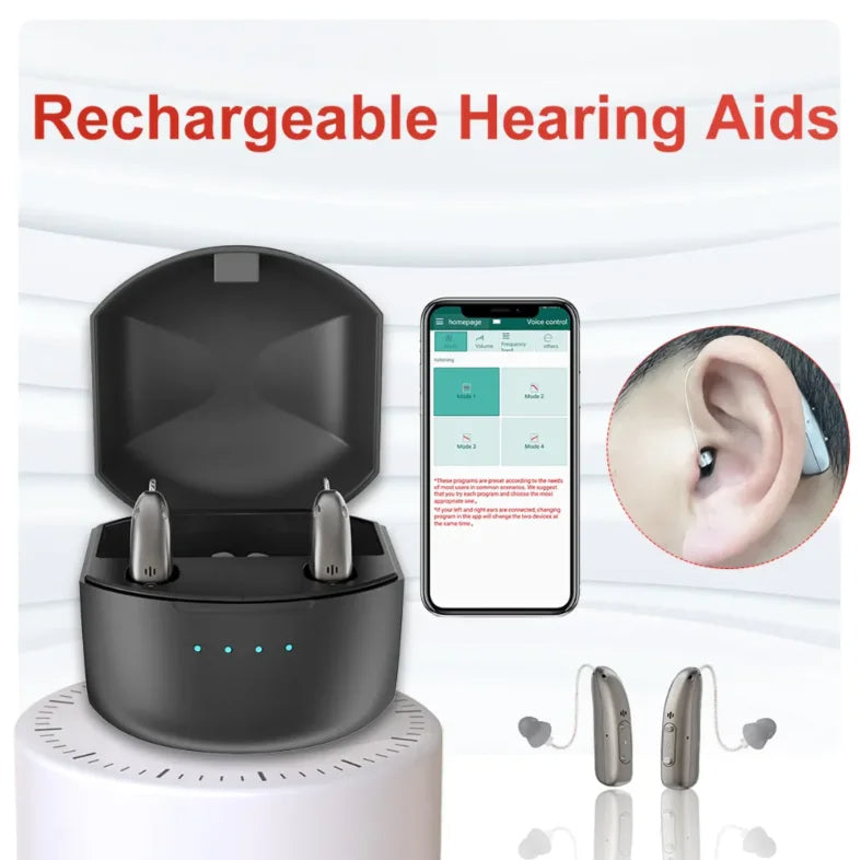Rechargeable Bluetooth Hearing Aids | Smart App & Senior Amplifier