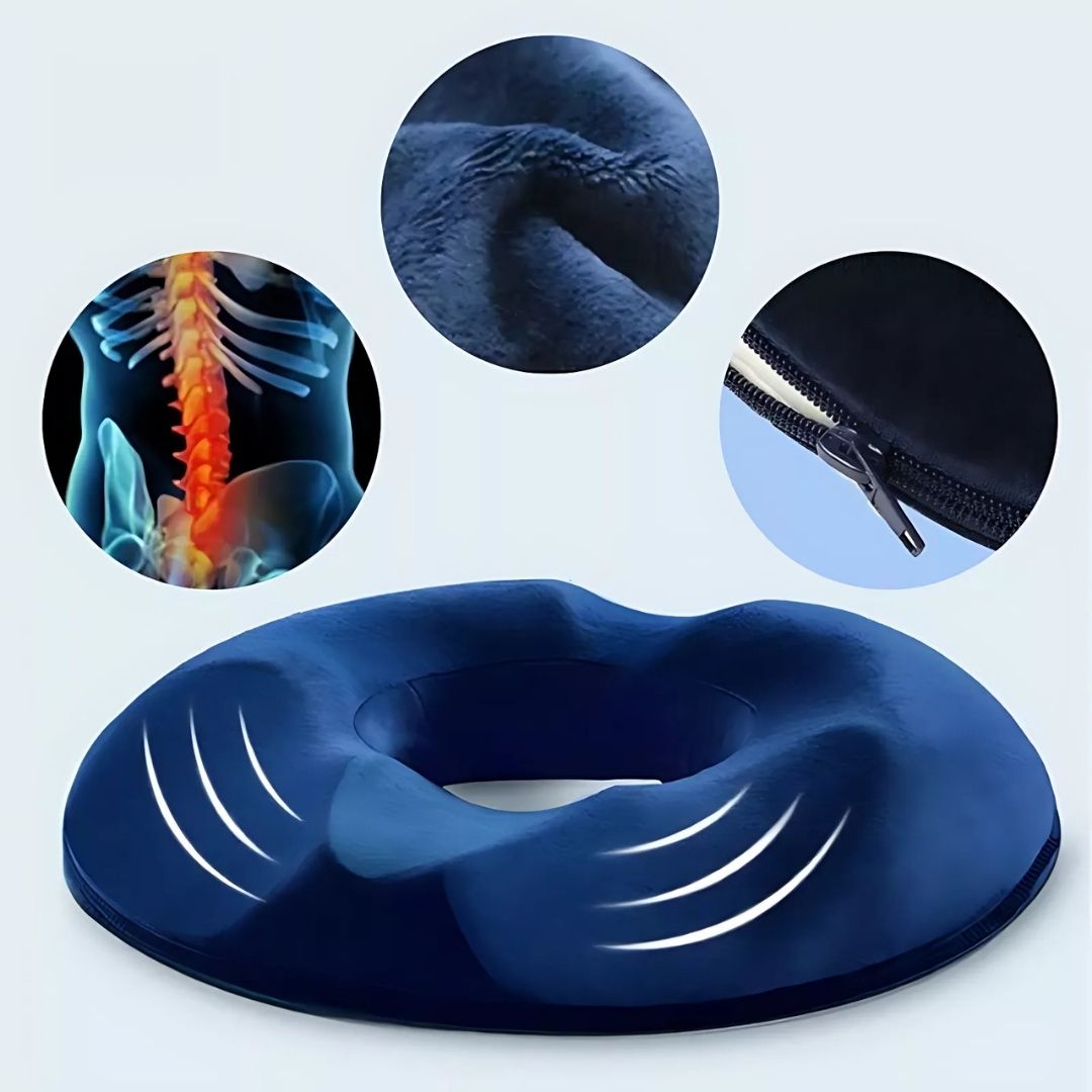 Orthopedic Donut Seat Cushion | Memory Foam Tailbone & Hemorrhoid Relief