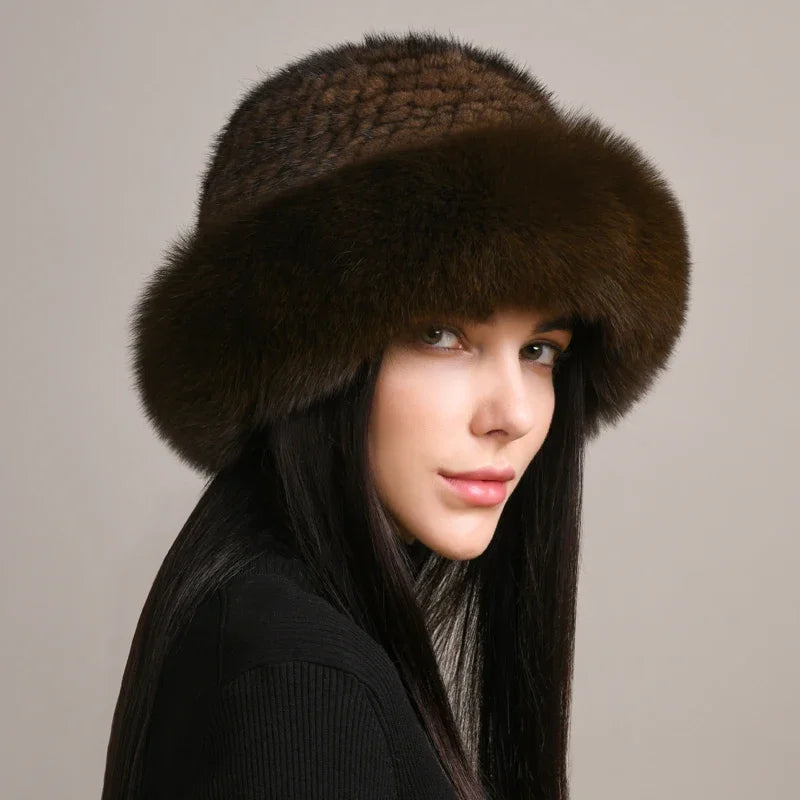 Women's Mink Fur Hat | Genuine Russian Ushanka Style Cap