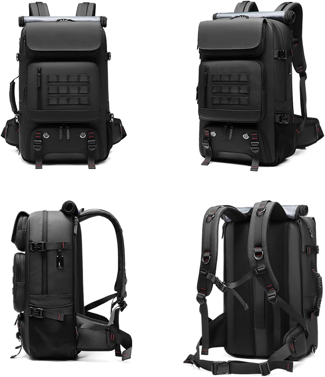 50L Waterproof Travel Backpack with Shoe Compartment & USB Charging Port – Large Carry-On Daypack for Work & Trips