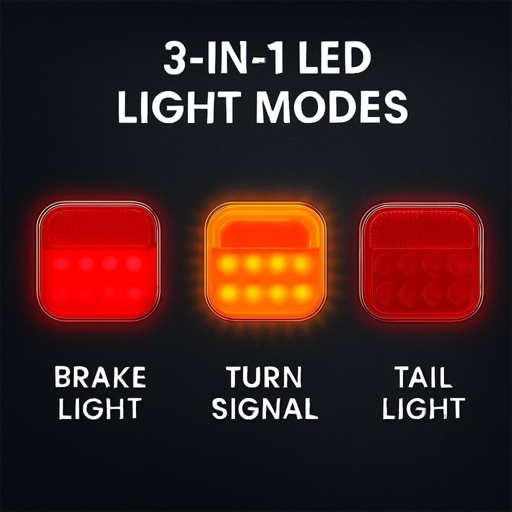 Wireless LED Trailer Light Kit with Magnetic Mounting for Easy Towing