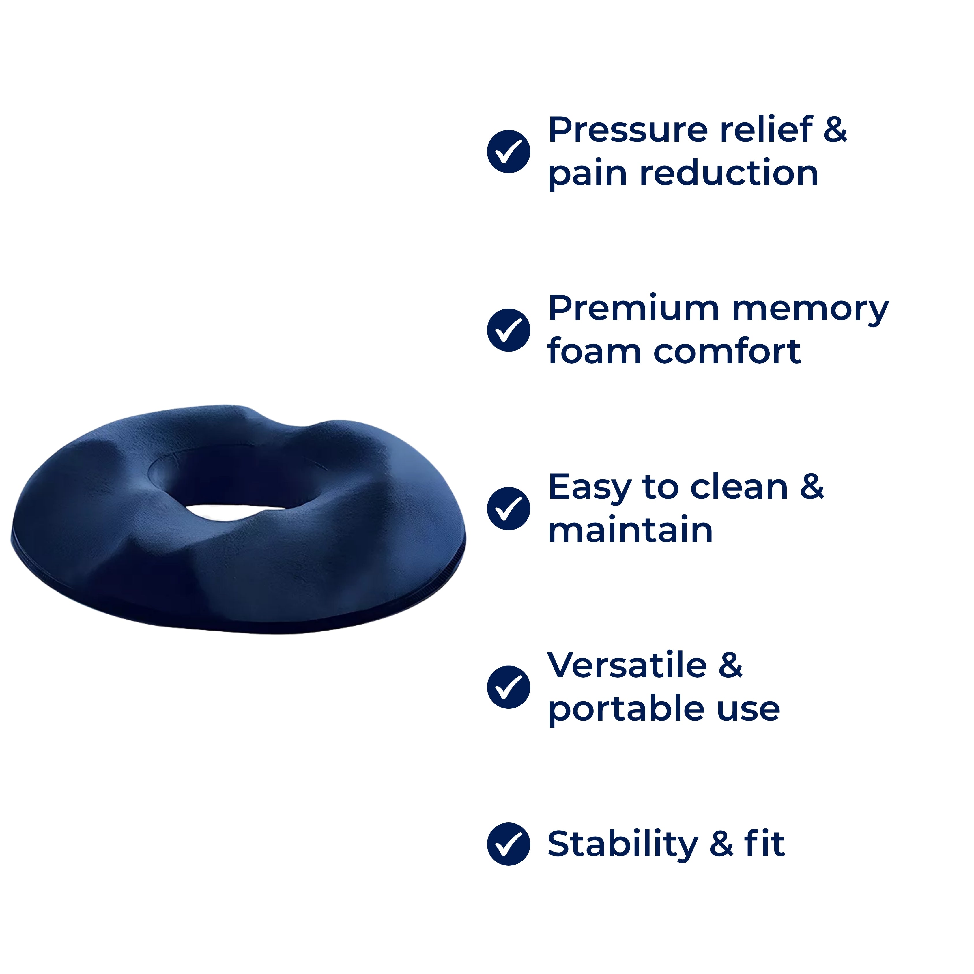 Orthopedic Donut Seat Cushion | Memory Foam Tailbone & Hemorrhoid Relief