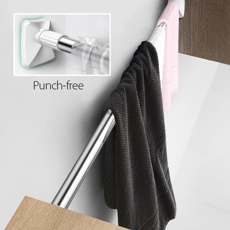 Adjustable Telescopic Clothing Rod | No Drill Tension Hanger for Closet