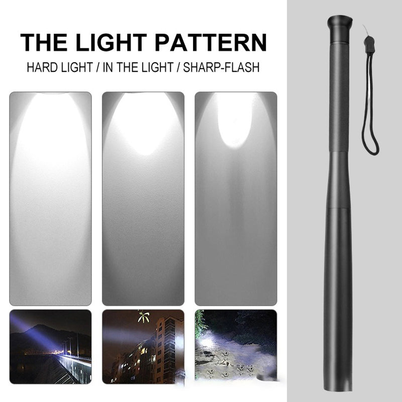 Durable Baseball Bat Shaped LED Flashlight, Tactical Security Light