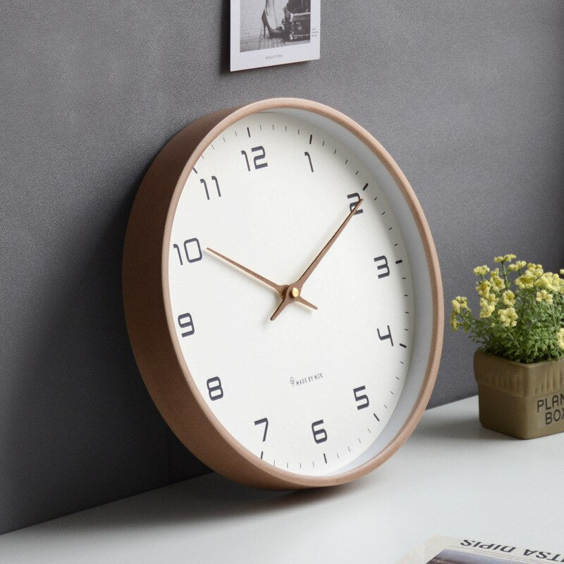Minimalist Wooden Wall Clock – Silent Non-Ticking Scandinavian Home & Office Decor
