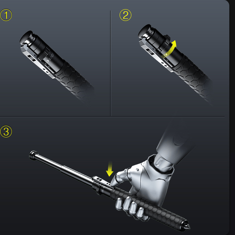 Telescopic Self-Defense Walking Stick | One-Click, Durable Safety Aid