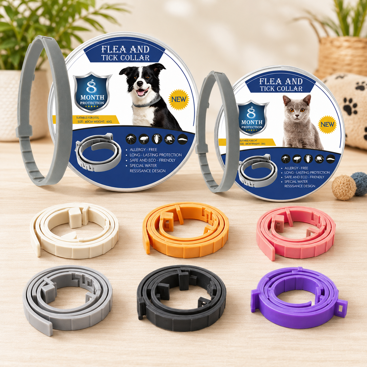 Versatile Flea and Tick Protection Collar – Adjustable Comfort Accessory for Dogs & Cats