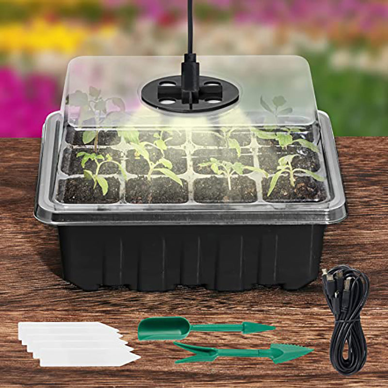Indoor Seed Starter Trays | Full Spectrum LED Grow Light Germination Kit (5 Sets)