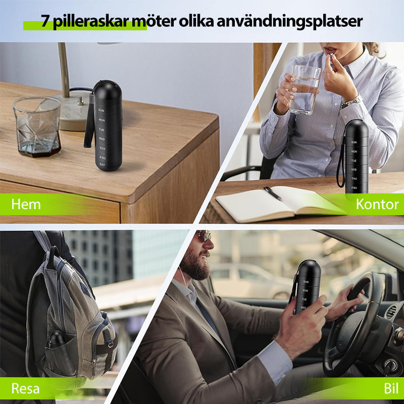 7-Day Weekly Pill Organizer | Portable Medicine & Vitamin Dispenser