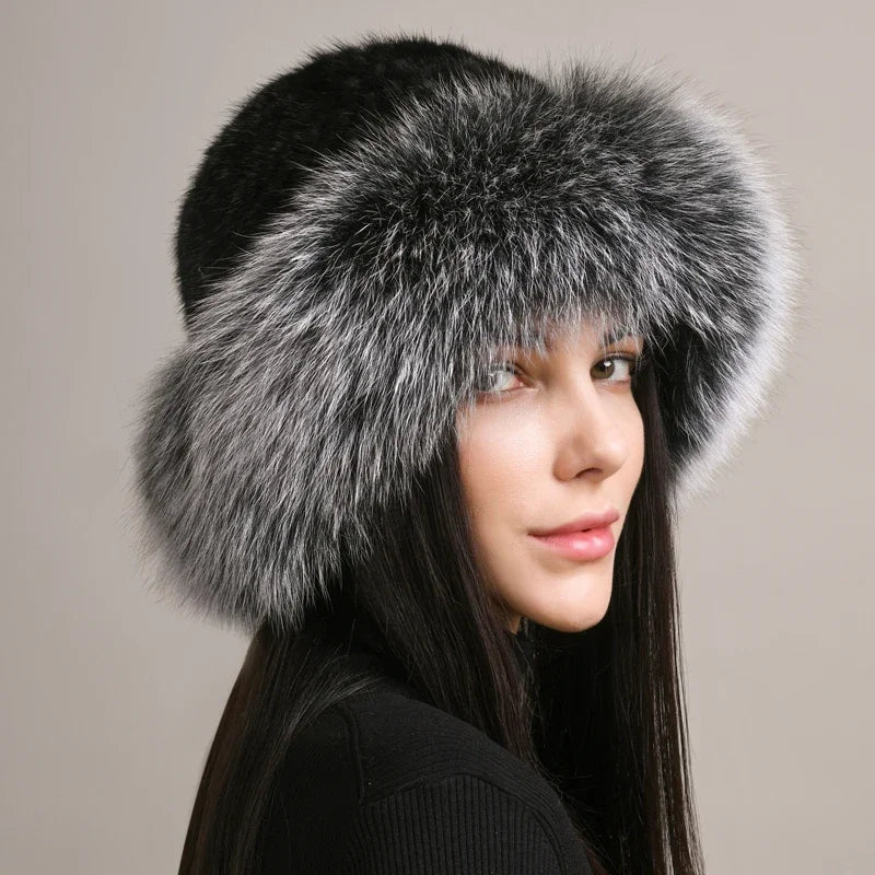 Women's Mink Fur Hat | Genuine Russian Ushanka Style Cap
