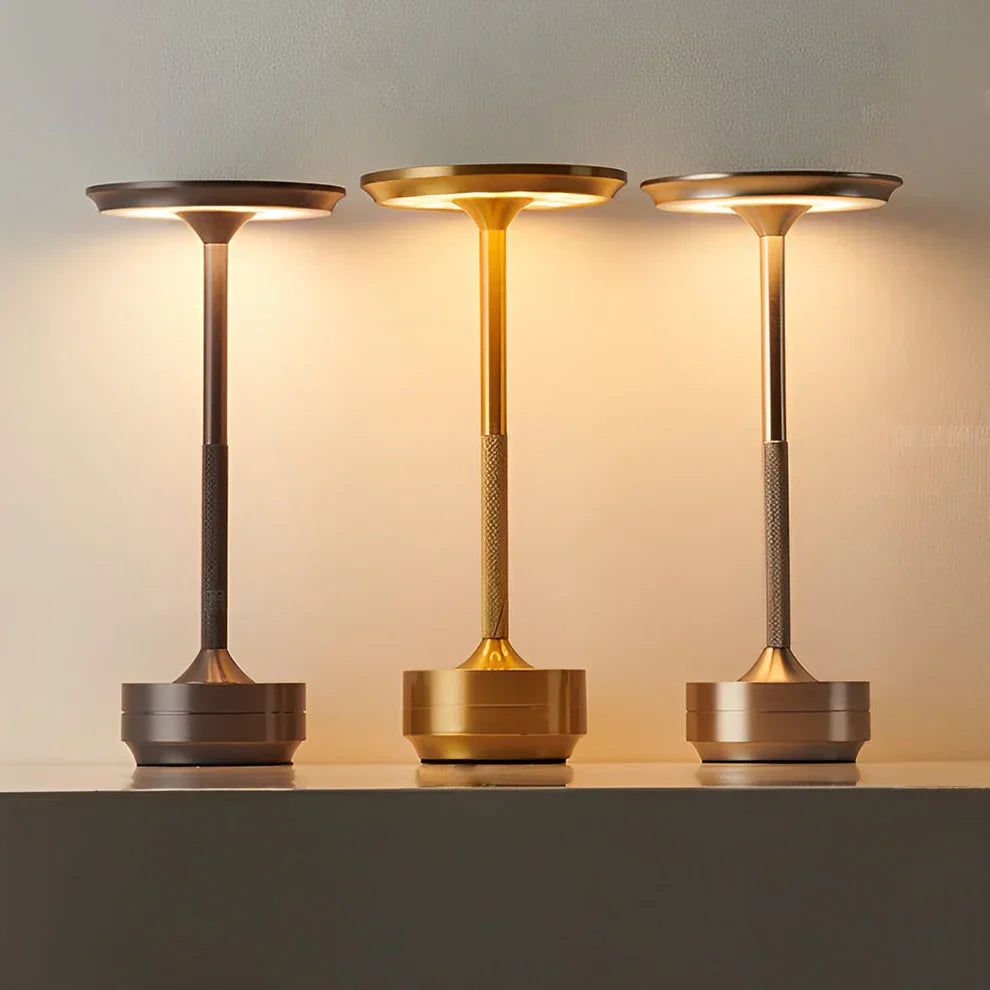 Cordless LED Table Lamp | Rechargeable Metal Desk Light & Touch Dimmer
