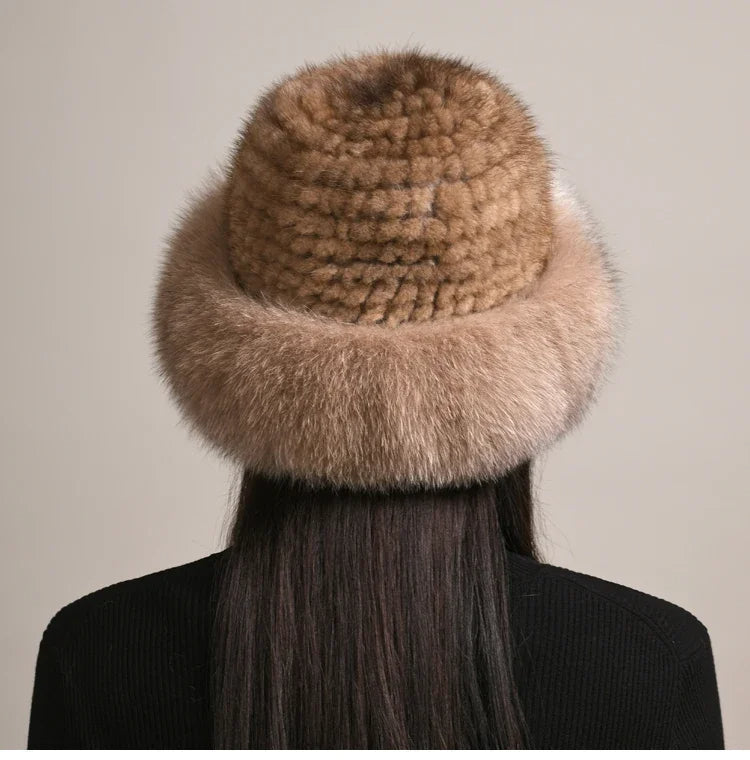 Women's Mink Fur Hat | Genuine Russian Ushanka Style Cap