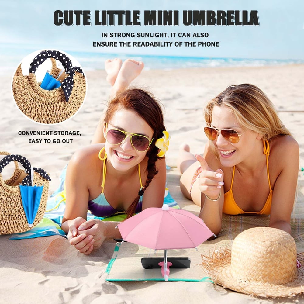 Portable Phone Umbrella Sun Shade | Anti-Glare Suction Cup Stand & Mobile Holder