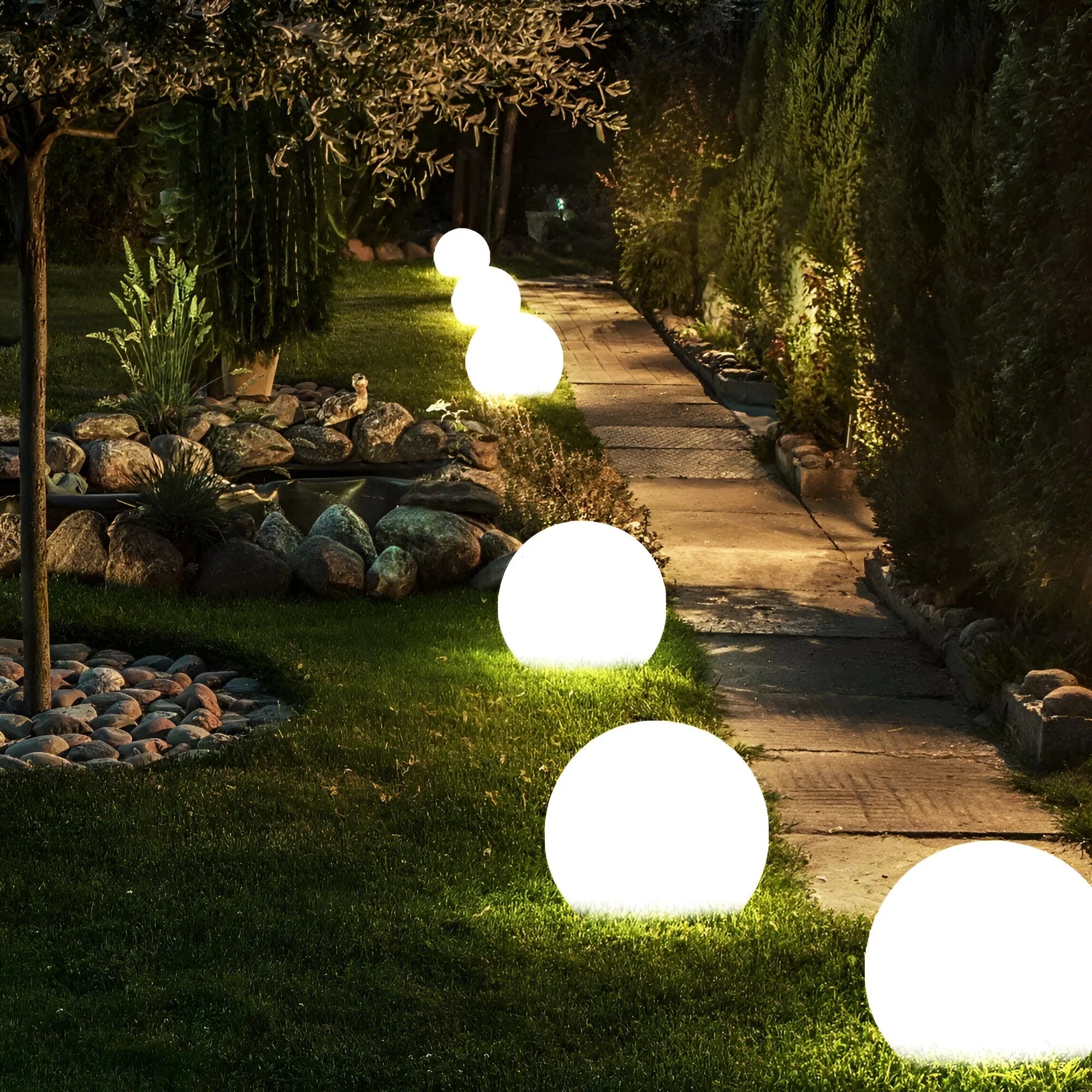 Waterproof Solar LED Garden Light | Outdoor Globe Sphere Path Lamp