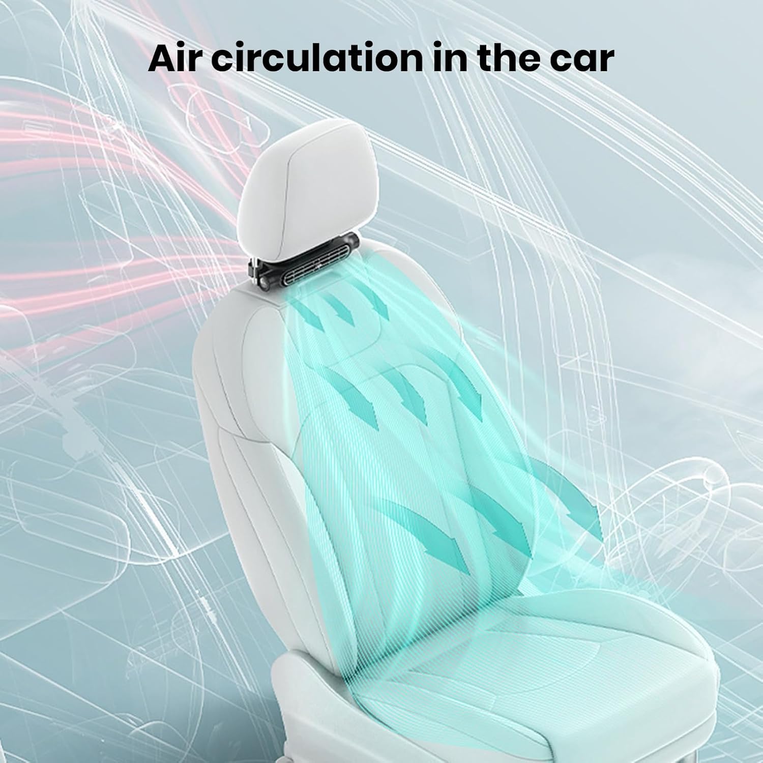 USB Backseat Car Cooling Fan with Headrest Mount and 3 Speeds (1+1 FREE)