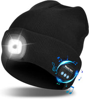 Bluetooth Beanie Hat with LED Light | Wireless Headphones & Headset