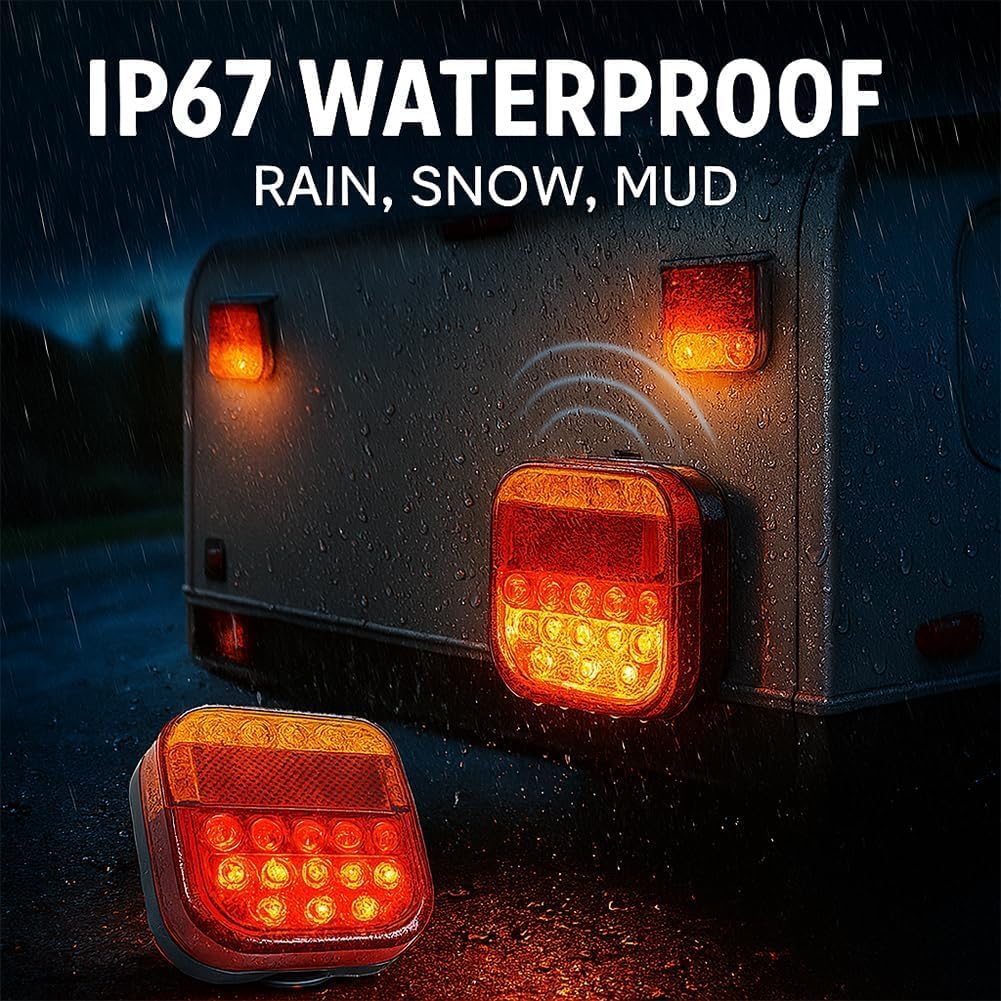 Wireless LED Trailer Light Kit with Magnetic Mounting for Easy Towing