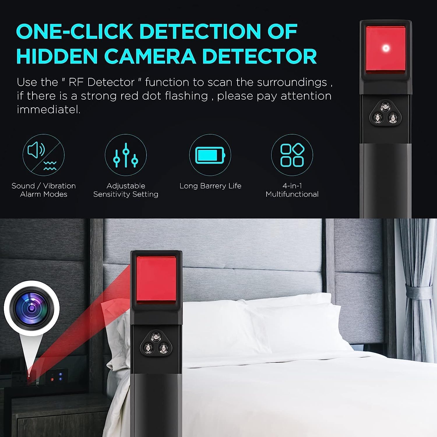 Hidden Camera & GPS Tracker Detector | Military Grade RF Signal Scanner with Built In GPS Detection