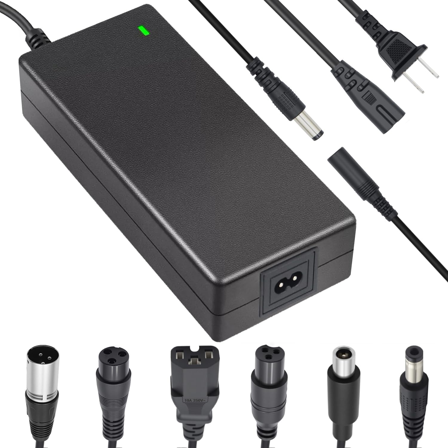Universal Fast Charger 54.6V 2A for 48V Electric Scooters with 7 Piece Plug Set