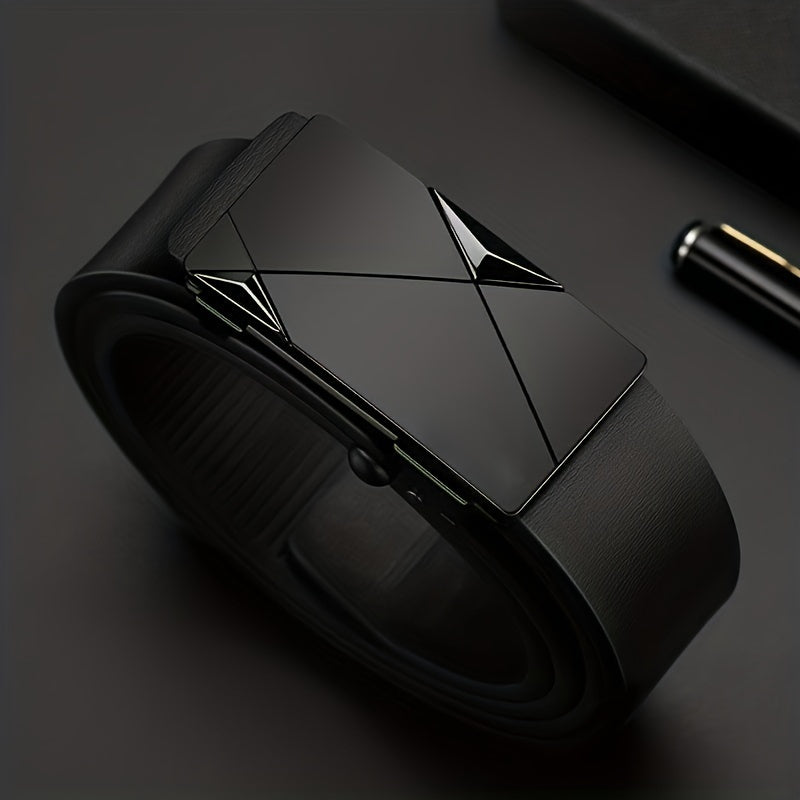 Men's Genuine Cowhide Leather Belt | Automatic Ratchet Buckle