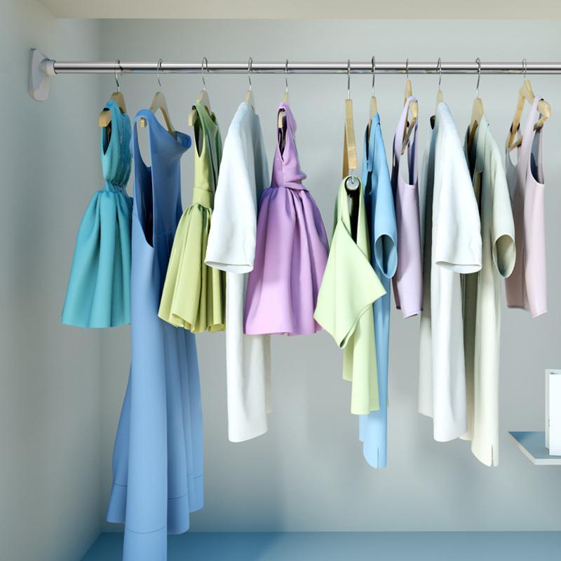 Adjustable Telescopic Clothing Rod | No Drill Tension Hanger for Closet