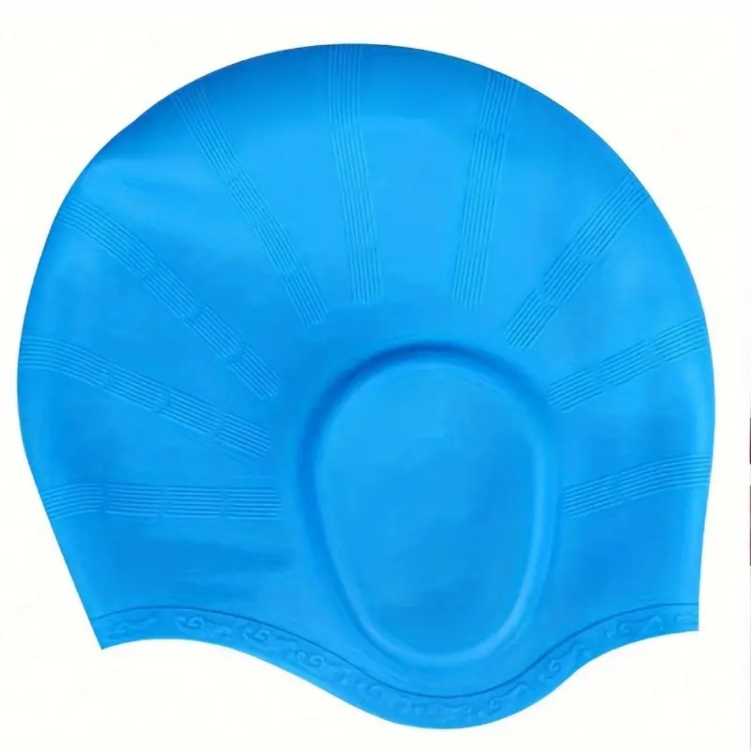 HydroFit Silicone Swim Cap with Ear Protection - Waterproof & Comfortable