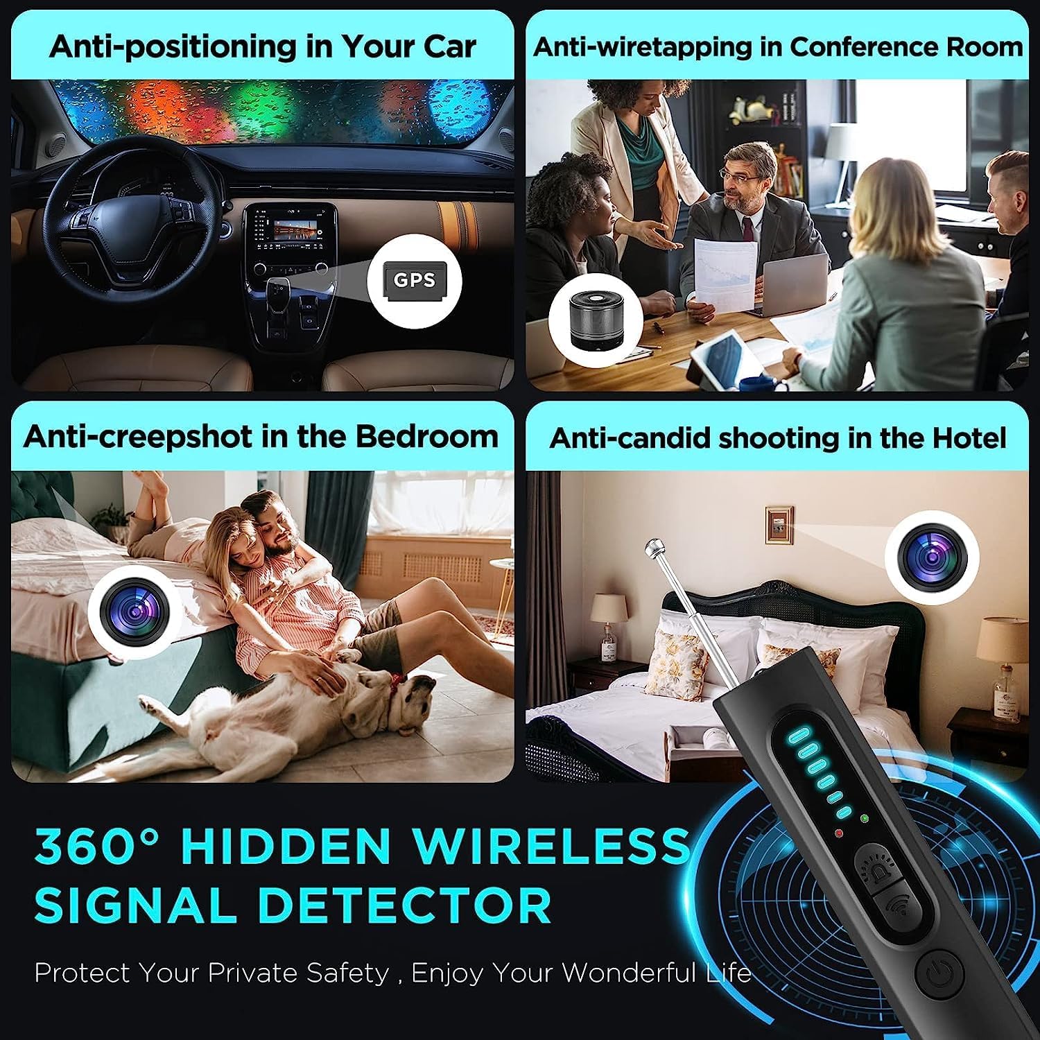 Hidden Camera & GPS Tracker Detector | Military Grade RF Signal Scanner with Built In GPS Detection