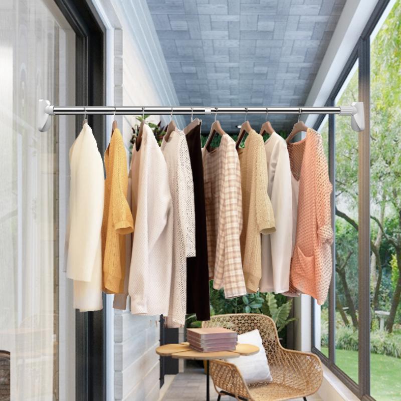 Adjustable Telescopic Clothing Rod | No Drill Tension Hanger for Closet