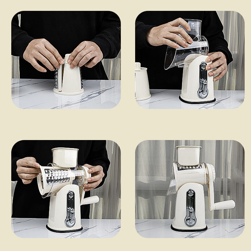 Rotary Cheese Grater & Vegetable Slicer | Multi-Blade Food Shredder