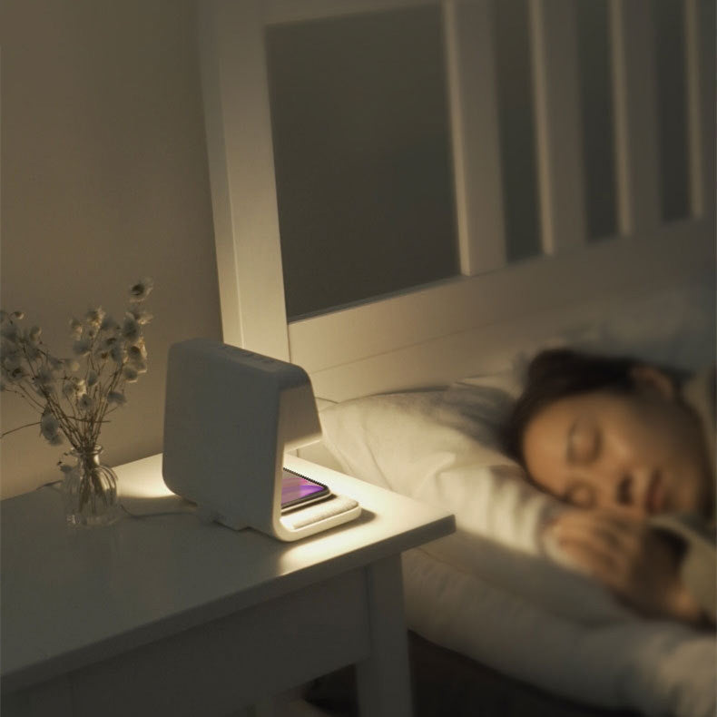 LumiCharge | 3-in-1 Touch Dimmable LED Nightstand Lamp with Wireless Charging and LCD Clock