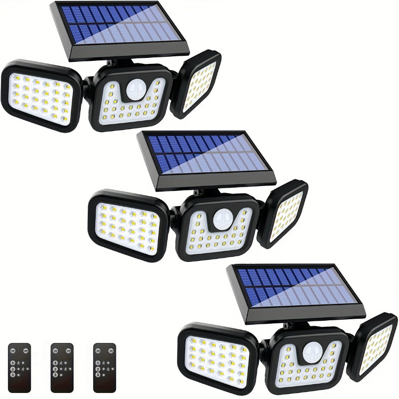 Solar Powered Motion Sensor Lights and Waterproof LED Security Floodlights