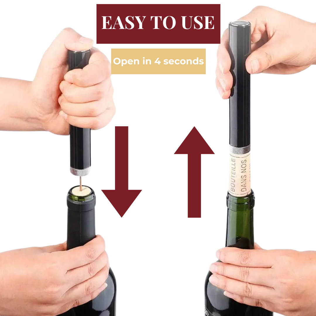 Air Pressure Wine Opener | Stainless Steel Pump Corkscrew