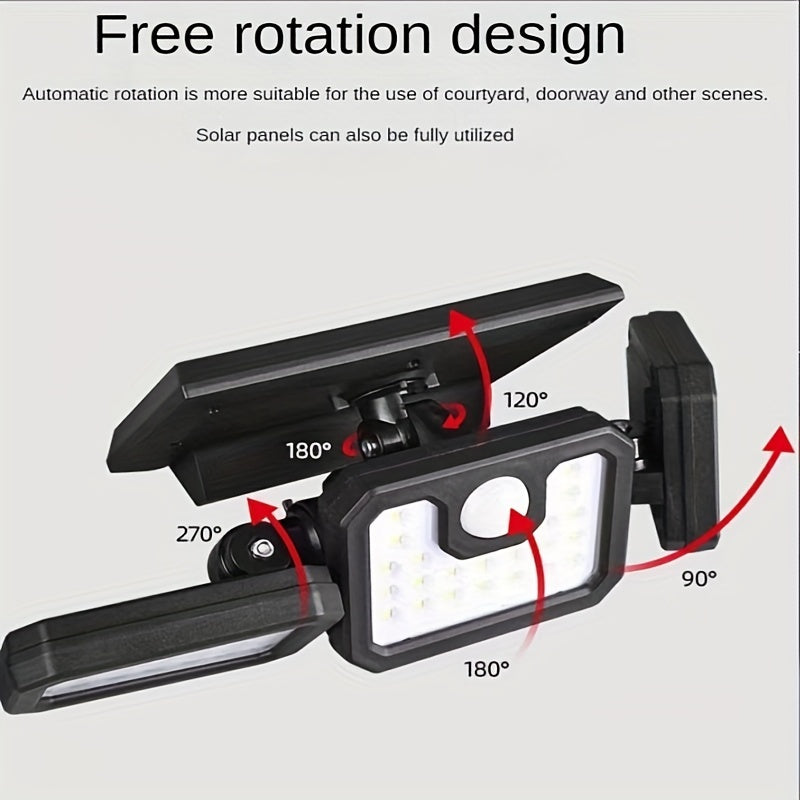 Solar Powered Motion Sensor Lights and Waterproof LED Security Floodlights