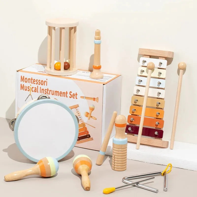 Wooden Montessori Instrument Set | Xylophone, Maracas & Educational Toys for Toddlers