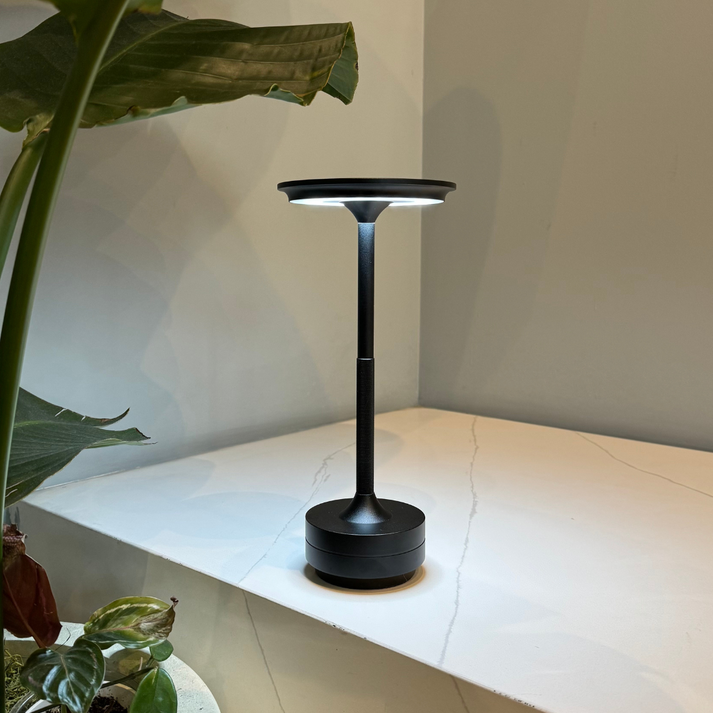 Cordless LED Table Lamp | Rechargeable Metal Desk Light & Touch Dimmer