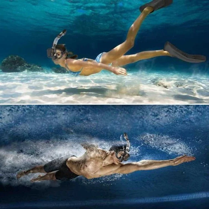Aqua Explorer Full-Face Snorkeling Mask with Dry Top System – 180 Panoramic Anti-Fog Mask for Effortless Breathing